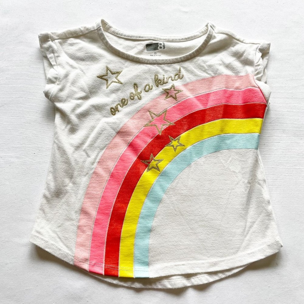 Crazy 8 "One of a Kind" Rainbow Graphic Tee size 2T
